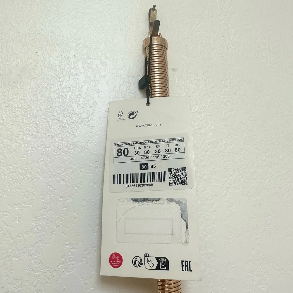 NWT Zara Metallic Gold Floral Belt - Picture 5 of 5